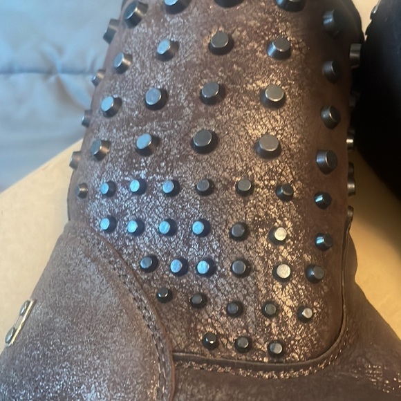 Mou studded shearling lined brown boots 36 - Picture 2 of 12